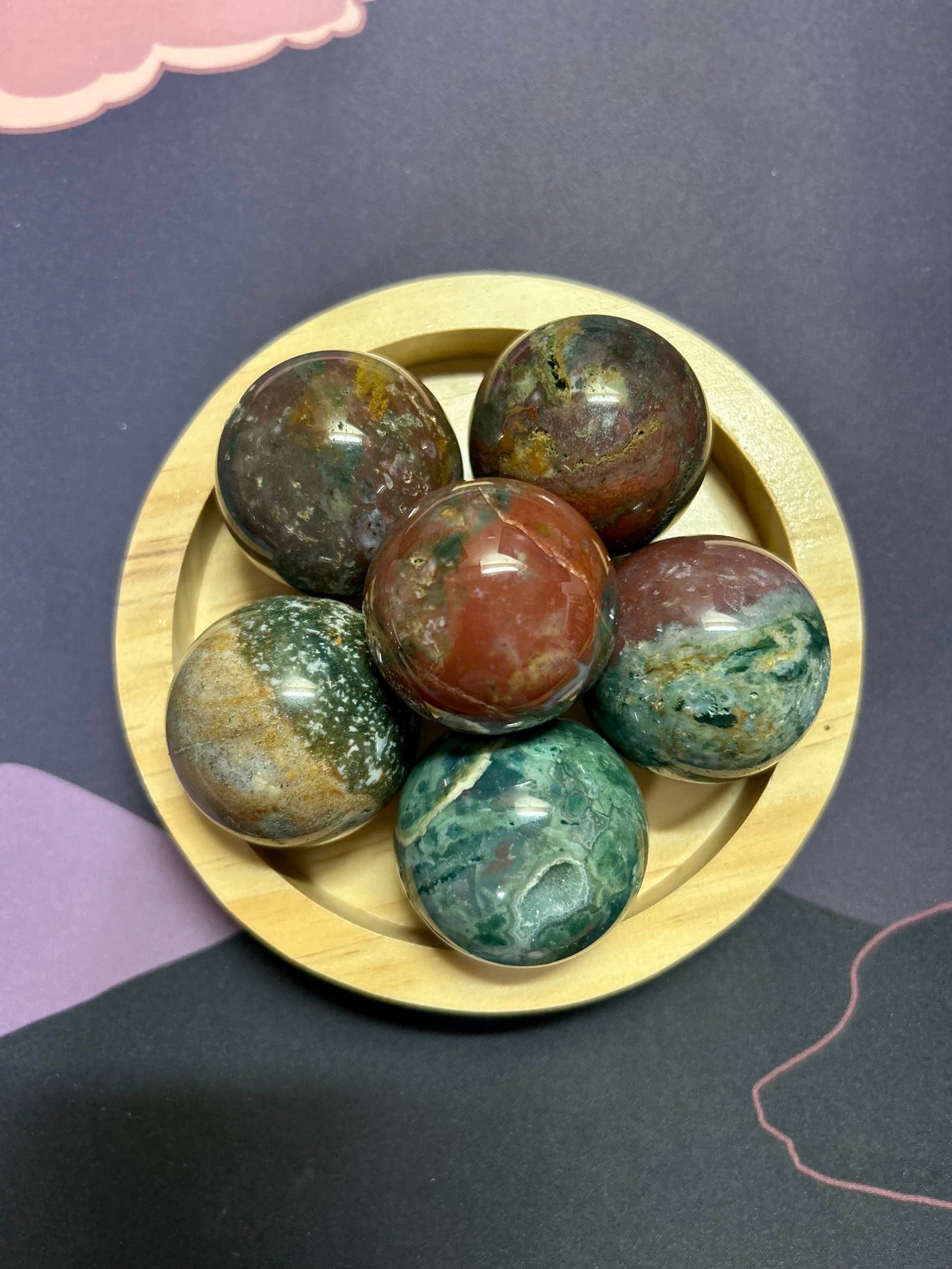 Ocean Jasper sphere 1.2-2.5 inches, random!