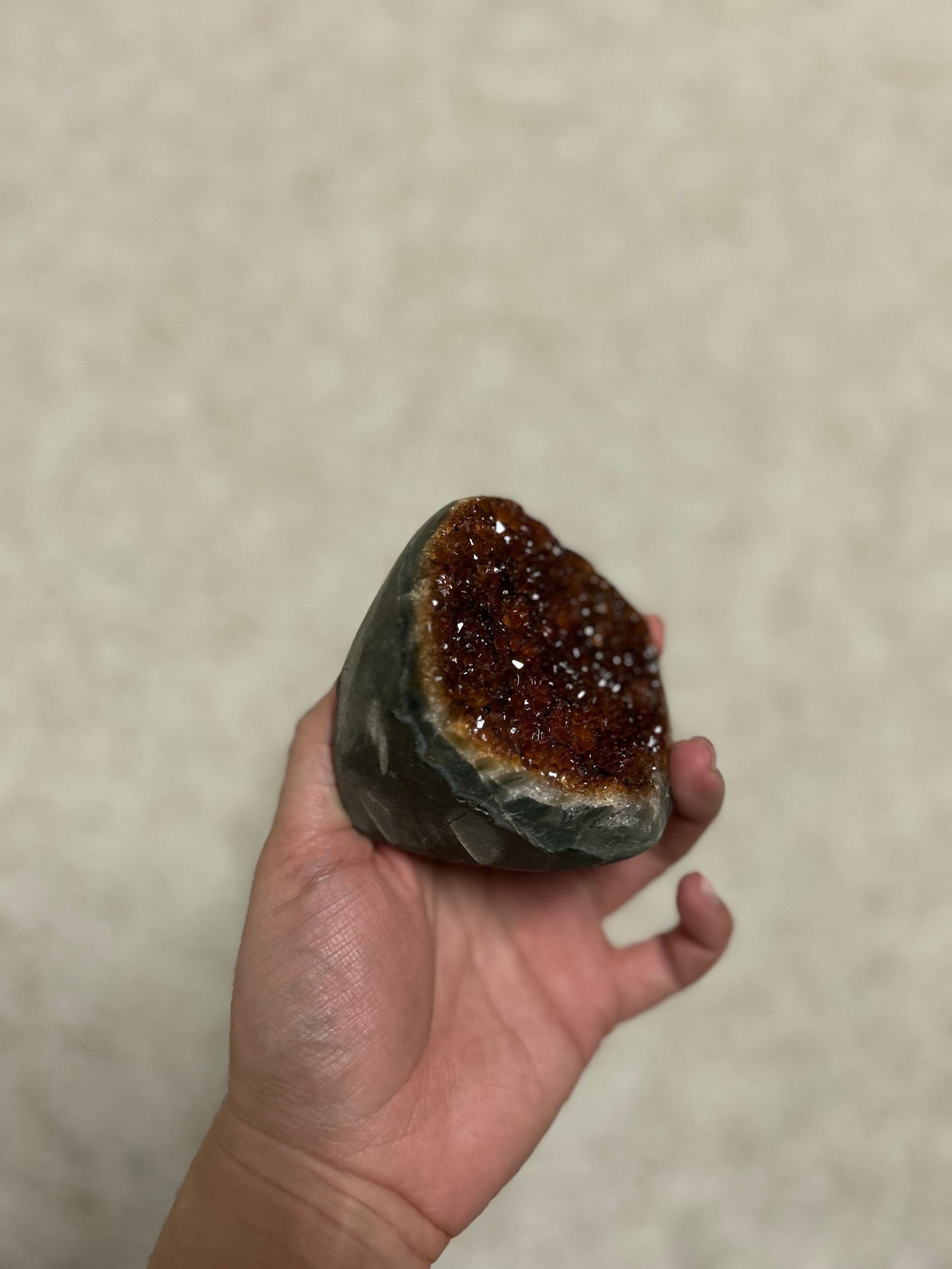 Burnt Heat Treated Amethyst Geode 494g